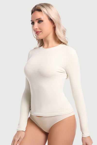 BASICS Women's Tank Top Long Sleeve Double Lined Fitted Top