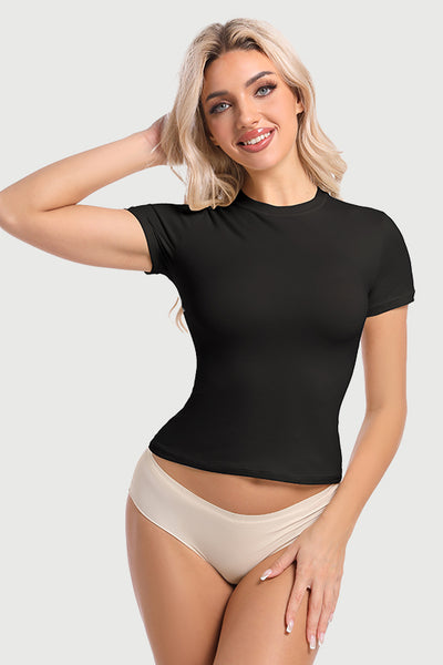 Basic Tank Top for Women - Double Lined, Fitted Sleeveless Tee with Crew Neck - Essential Summer Crop Top