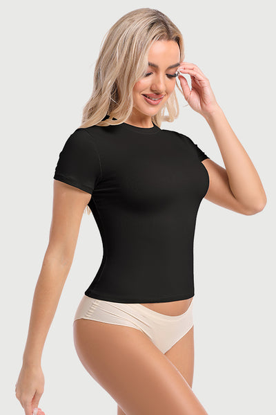 Basic Tank Top for Women - Double Lined, Fitted Sleeveless Tee with Crew Neck - Essential Summer Crop Top