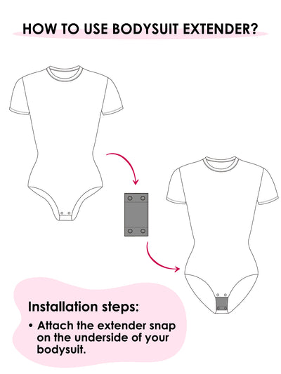 Women's Bodysuits Extender, Adds Length To Bodysuit Snap, Adult Long Torso Adjustable Sizing Snap Extenders