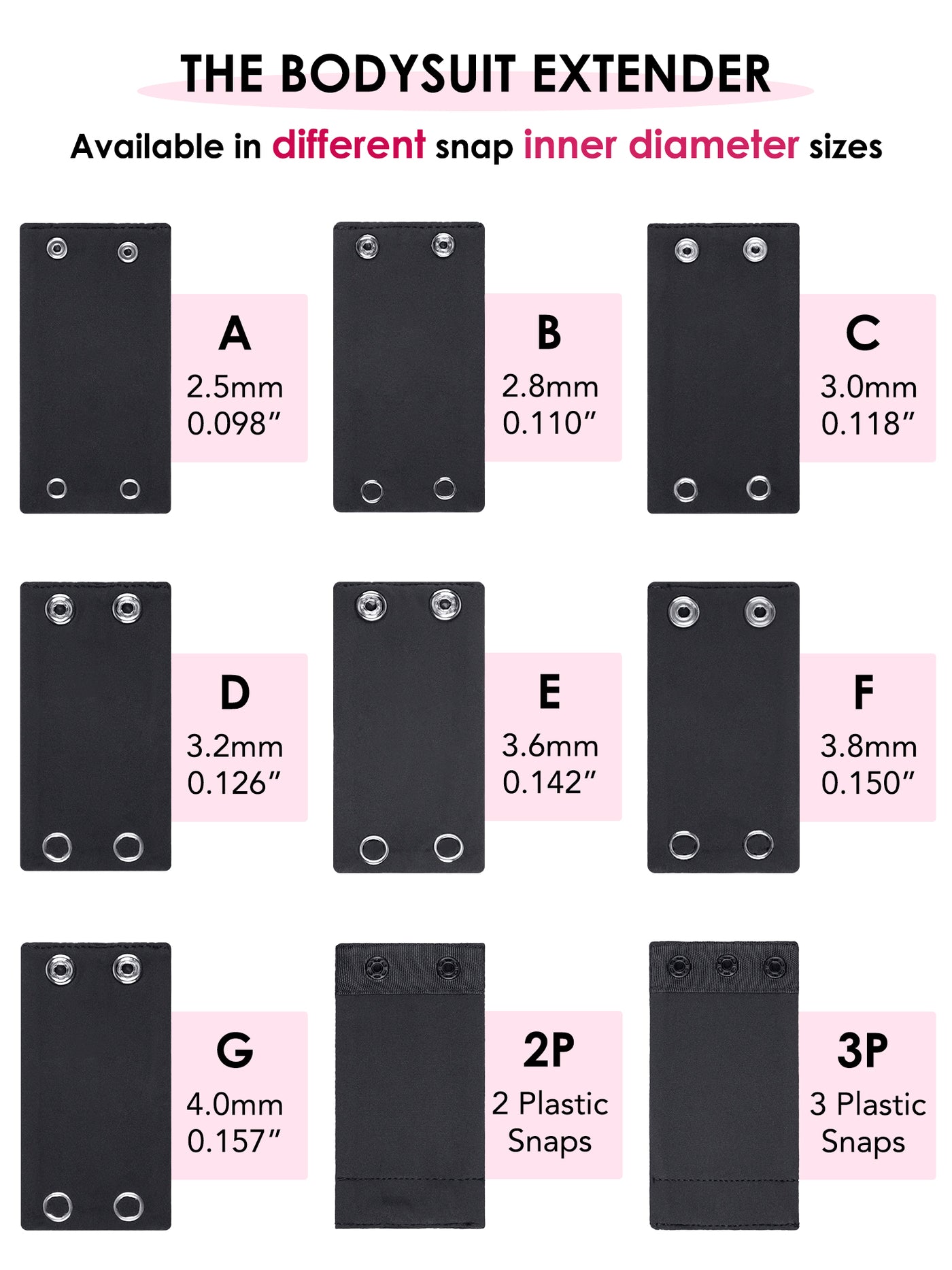 Women's Bodysuits Extender, Adds Length To Bodysuit Snap, Adult Long Torso Adjustable Sizing Snap Extenders