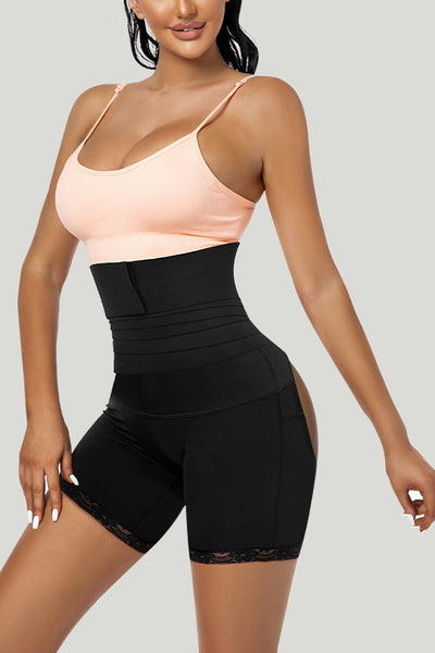 2 in 1 Pants Detachable Bandage Wrap Waist Trainer Shapewear Shorts With Butt Lifter