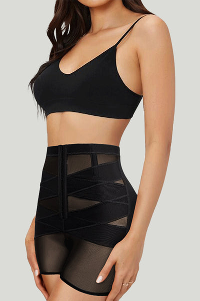 Women Compression Velform High Waisted Butt Lifter X Cross Body Shaper Crotchless Panties