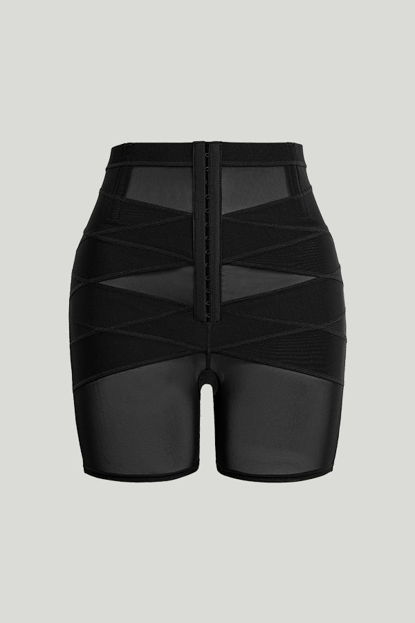 Women Compression Velform High Waisted Butt Lifter X Cross Body Shaper Crotchless Panties