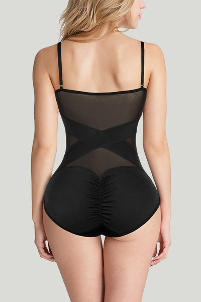 Targeted X Cross Compression Sculpt Midsection Ultrathin Sheer Mesh Shapewear