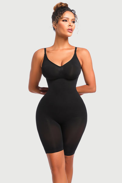 One Piece Mid Thigh Tummy Control Butt Lifter Seamless Full Body Shaper Bodysuit