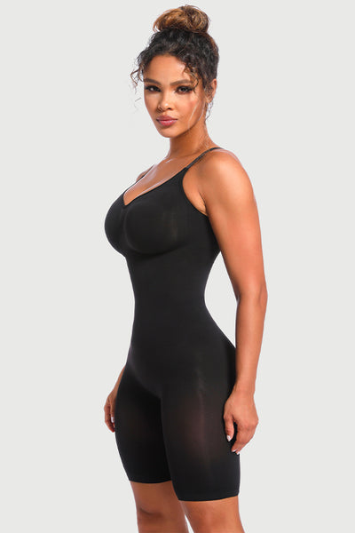 One Piece Mid Thigh Tummy Control Butt Lifter Seamless Full Body Shaper Bodysuit
